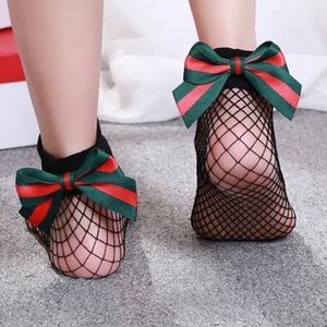 Fishnet Bow Socks